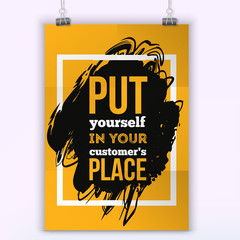 Motivational customer typography quote poster for wall design