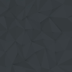 Poster - Monochrome 3D triangle pattern, seamless background. Vector design texture. White Low Poly Pattern Background