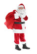 © Africa Studio - Authentic Santa Claus with big gift bag on white background