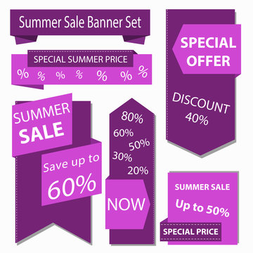 Sommerschlussverkauf Vektorgrafik Banner Set