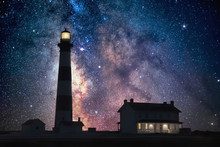Milkyway Core Over Lighthouse, Outer Banks North Carolina