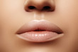 © marinafrost - Closeup plump Lips. Lip Care, Augmentation, Fillers. Macro photo with Face detail. Natural shape with perfect contour