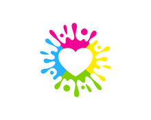 Love Paint Icon Logo Design Element