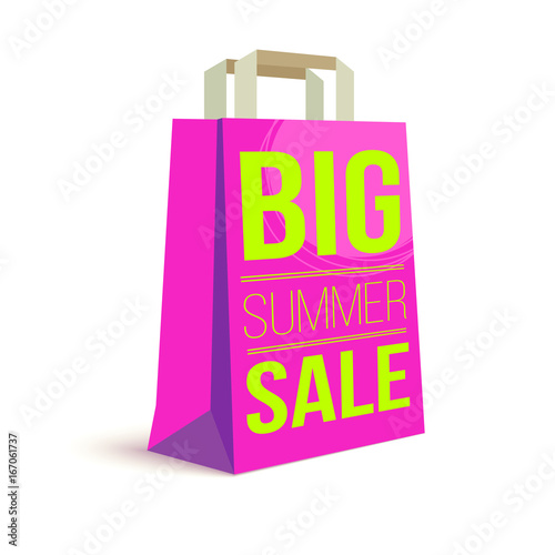 Color Paper Ping Bag With Ad Text Summer And