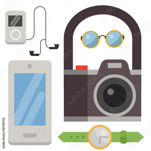 Vintage styled design hipster icons vector signs and symbols templates gadget...