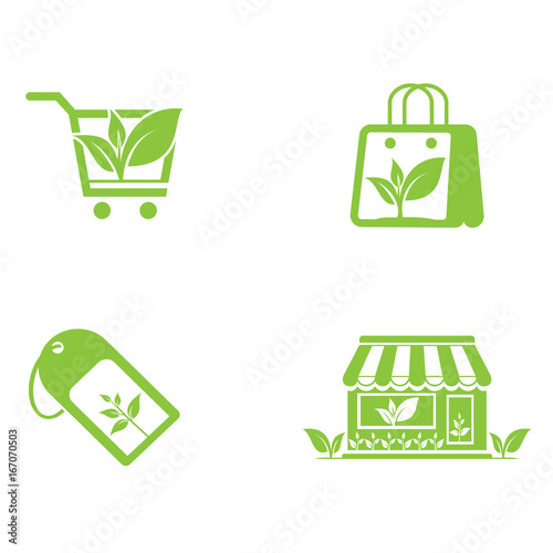 eco shop, green shop logo Stock Vector Adobe Stock
