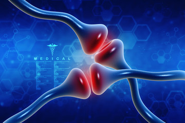 Poster - Synapse and Neuron cells sending electrical chemical signals. 3d rendering