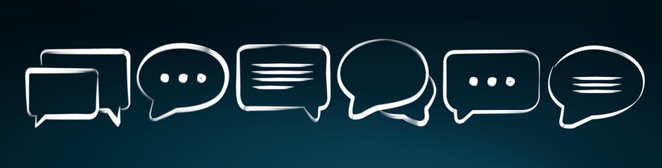 Wall Mural - Hand-drawn discussion icons sketch