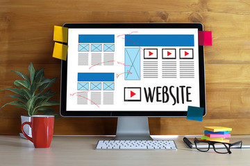 Poster - Web Design layout sketch drawing Software Media WWW and Graphic Layout Website development project