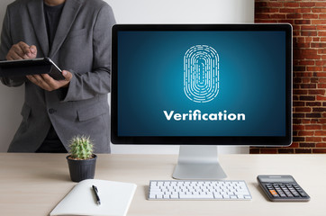 Poster - verification action professionals working process performance password and register