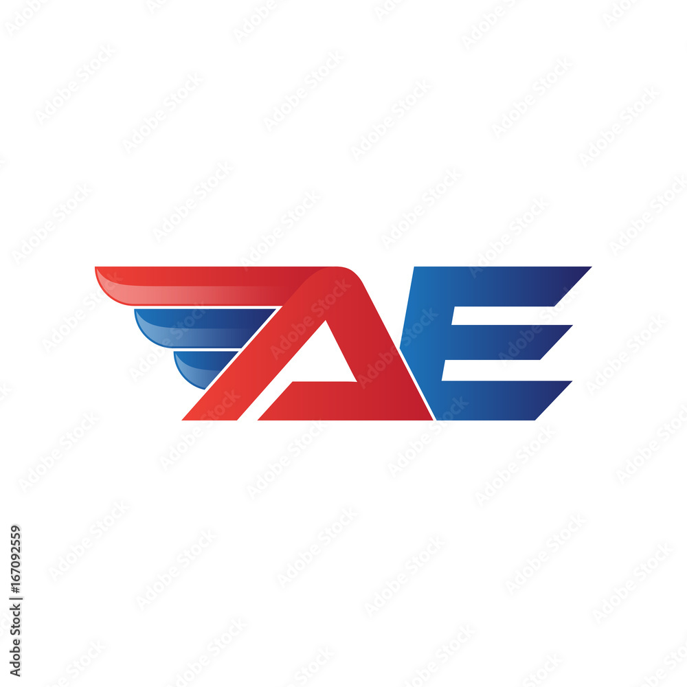 fast initial letter logo vector wing Stock Vector | Adobe Stock