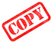 copy red rubber stamp on white background. copy sign.