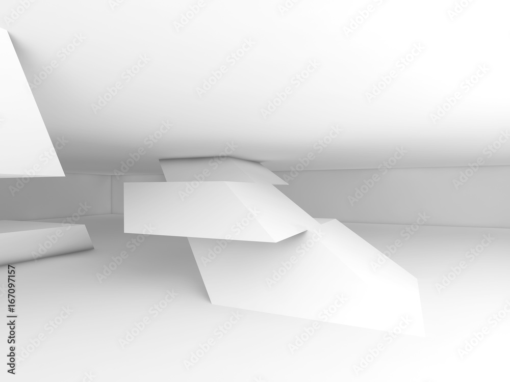 Abstract white empty interior, cg background 3d Stock Illustration ...