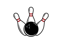 Bowling Vector. Bowling Pin And Bowling Ball. Bowling On A White Background