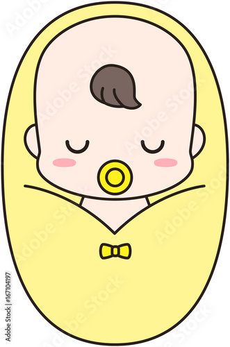 ベビースリングに包まれながら寝るおしゃぶりをした赤ちゃん Stock Vector Adobe Stock ベビースリングに包まれながら寝るおしゃぶりをした赤ちゃん Stock Vector Adobe Stock