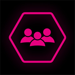 Sticker - Neon Button Polygon - Gruppe