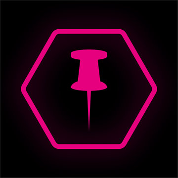 Neon Button Polygon - Pin
