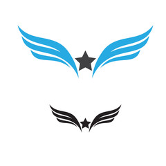 Wall Mural - star wing logo vector