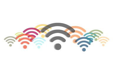 Canvas Print - Viele bunte WiFi-Symbole