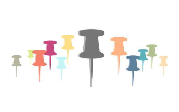 Viele bunte Stecknadeln