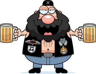 Sticker - Drunk Cartoon Biker