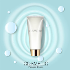 Wall Mural - Moisturizing face cream package cosmetics design, ads, templates for design Top view