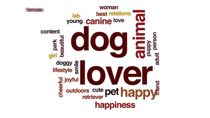 Canvas Print - Dog lover animated word cloud, text design animation.