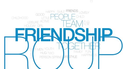 Sticker - Friendship animated word cloud, text design animation. Kinetic typography.