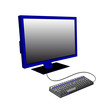 © Vladimir - Computer, monitor and keyboard, on a white background.vector