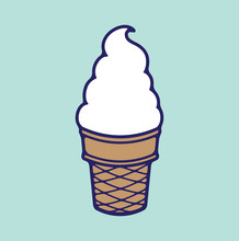Soft Serve Ice Cream Cone Vanilla