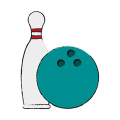 Poster - bowling pins and ball icon image