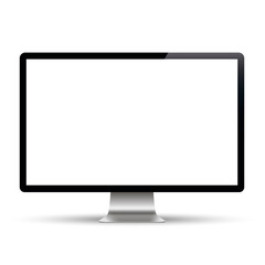 Poster - computer display, monitor, realistic, 3d, isolated - stock vector.