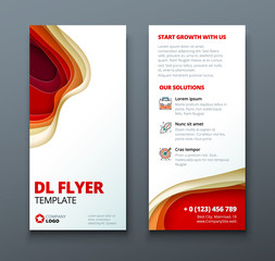Wall Mural - DL flyer design. Corporate business template for brochure or flyer. Layout with modern elements and abstract background. Creative concept flyer or brochure.