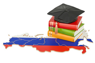 Education in Russia concept, 3D rendering