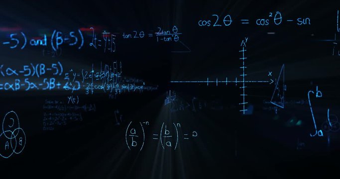 Math formulas on blackboard