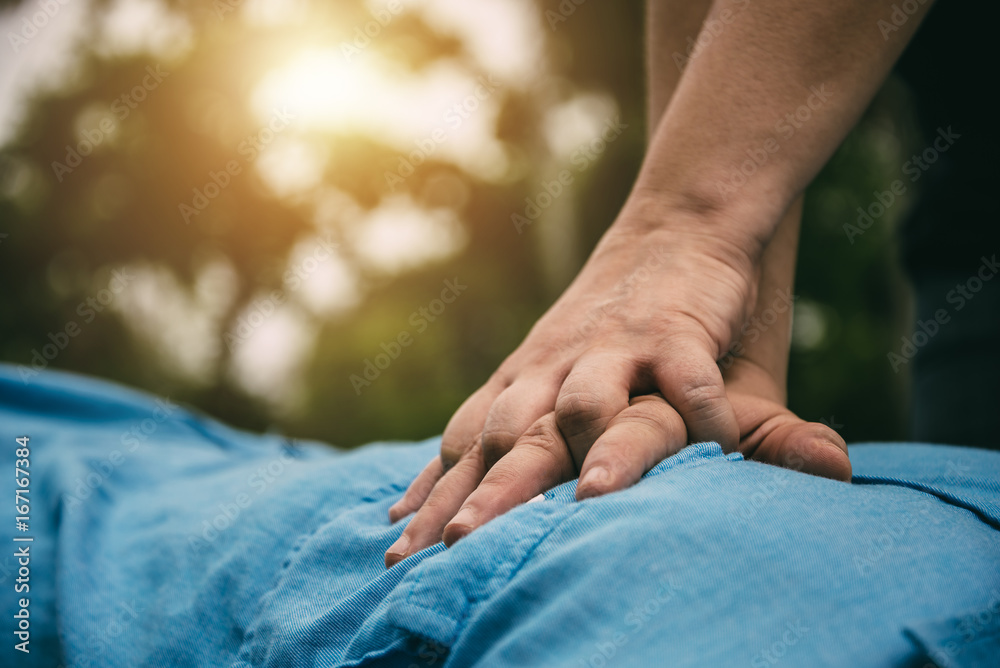 Emergency CPR on a Man who has Heart Attack , One Part of the Process ...