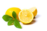Fototapeta Mapy - Lemon and mint leaves isolated