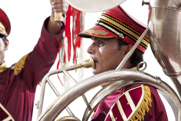 Bandwala playing on an instrument