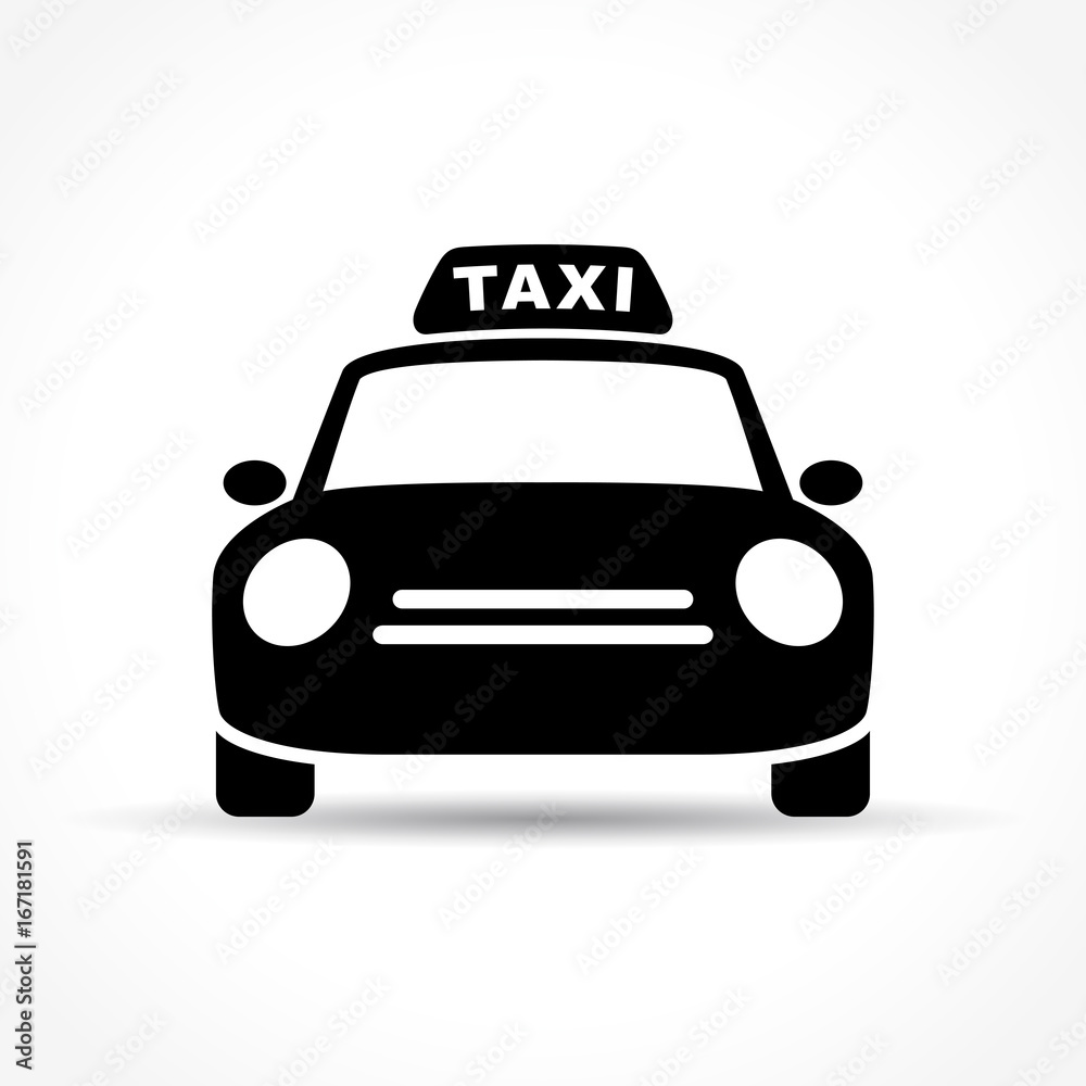 taxi icon on white background - obrazy, fototapety, plakaty 