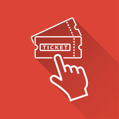 Wall Mural - Ticket - vector icon.