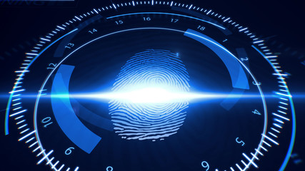 Poster - Abstract Fingerprint Scanning.Technology Concept.