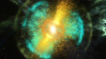 Wall Mural - Big Bang in outer space.