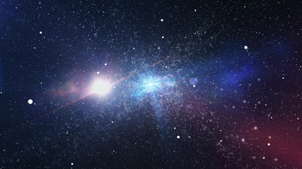 Wall Mural - 3d rendering of Abstract stars in outer space