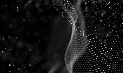 Poster - data technology abstract futuristic illustration . low poly shape with connecting dots and lines on 