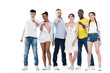 © LIGHTFIELD STUDIOS - group of smiling young multiethnic people pointing at camera while standing isolated on white