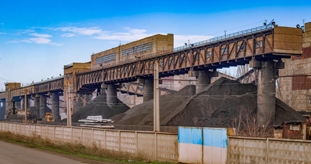 Factory for washing of manganese ore. Warehouse of finished concentrate of manganese ore.