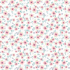 Vector floral seamless pattern in liberty style. Cute print in a small flower