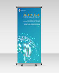 Poster - Roll up banner stand template. Abstract background for design, business, education, advertisement. Vector illustration