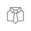 © alekseyvanin - Uniform line icon, outline vector sign, linear style pictogram isolated on white. Shirt and tie symbol, logo illustration. Editable stroke. Pixel perfect vector graphics