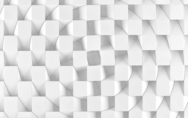 Wall Mural - Abstract white geometric background. 3 D render